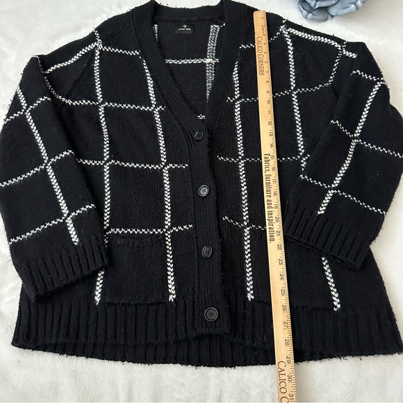 ANINE BING Kurt Cardigan Black & White Plaid Large - Picture 12 of 16